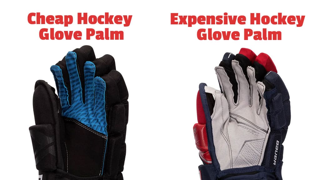 cheap hockey glove palm versus expensive hockey glove palm